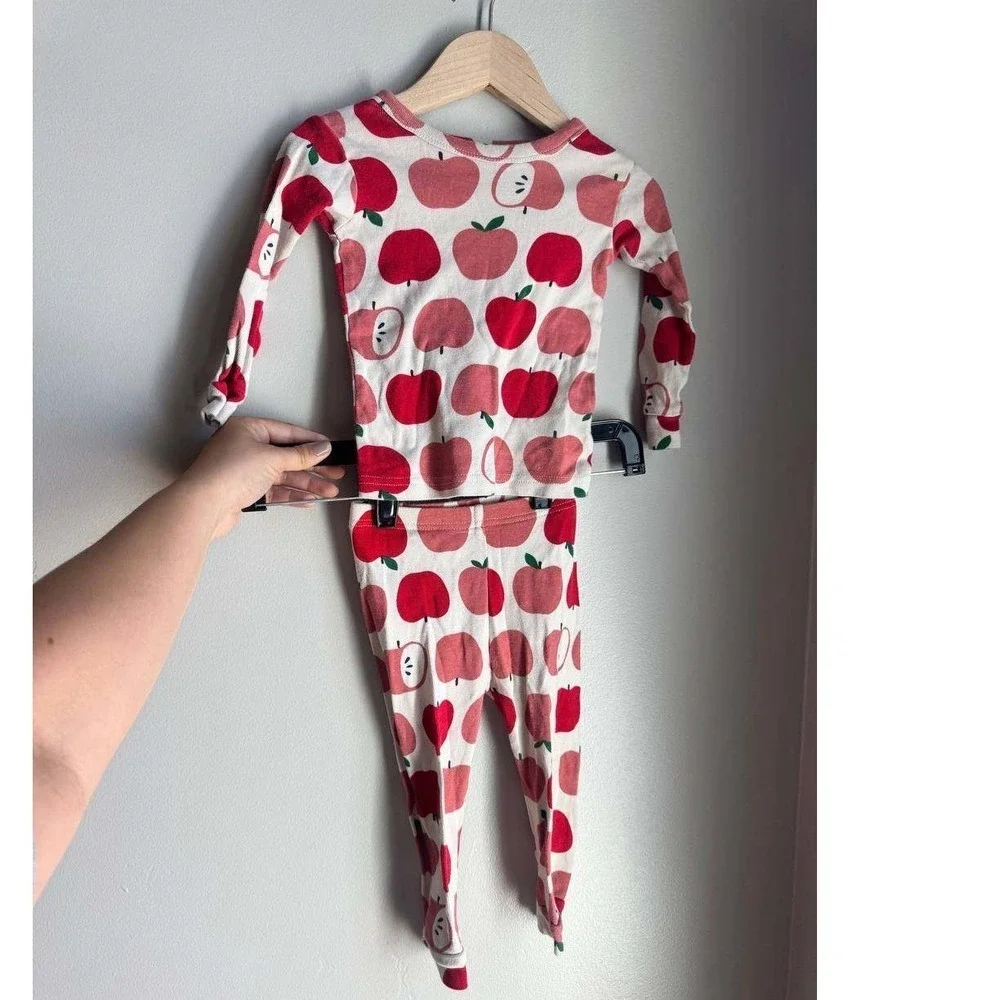 babyGap Organic Cotton Apple Print Pajamas Long Sleeve 18-24M Scandi baby Cozy